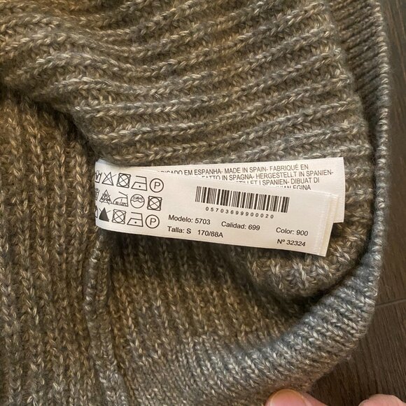 Massimo Dutti Ribbed Knit sweater thick knit turtleneck Italian yarn size small - Picture 5 of 11